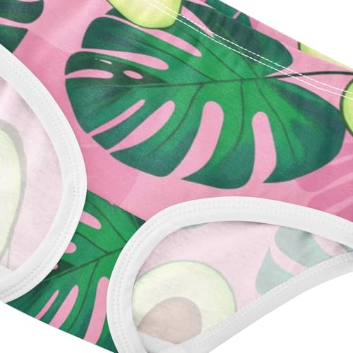 Avocados Leaves Pink Little Girl Panties Girls Underwear Toddler Cotton Florals Briefs Underpants 2t4