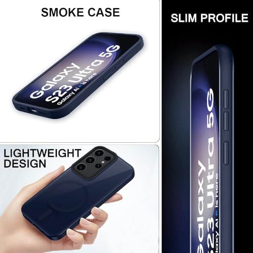 Image of SIZUKA Samsung S23 Ultra Magsafe Hard Back Case | Matte Design & 360 Protection | Military-Grade Samsung S23 Ultra Cover | Strong Magnet Back - Blue