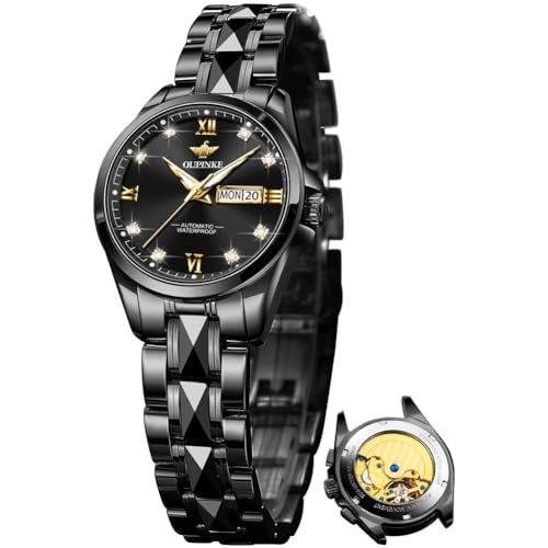 Image of OLEVS Automatic Womens Watch Mechanical Calendar Watches Diamond Fashion Waterproof Female Wrist Watch