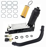 Engine Oil Filter Cooler Housing Assembly Complete Kit Compatible with 2011-2013 Dodge Journey Wrangler 3.6L Replaces 5184294AE