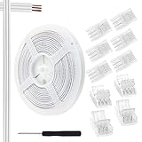 RGBZONE 3 Pin 8mm LED Connector Kit with 10pcs LED Connectors and 32.8ft 3 Pin Extension Wire for 8mm IP20 IP65 SMD 5050 Dream Color LED Strip Lights WS2811 WS2812B