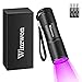 Winzwon LED Lampe Torche UV Lampe de poche Lumière Noire Lampe Torche, 395nm, ultra violet Détecteur pour traceurs fluorescents, urine animale,Tapis, 3 piles AAA Incluses