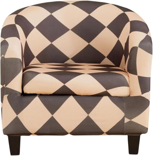 Funda elástica para silla de bañera en 2 piezas con diseño estampado para sillón de barril 2