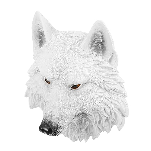 Décoration murale facile à suspendre tête de loup blanche Cabilock - 2