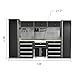 Garage Storage Cabinet Set with Workbench System, Included Tool Cart, for Auto Repair Shop Basement Factory