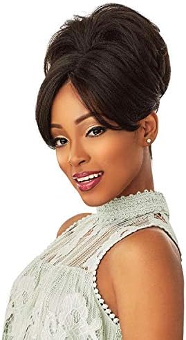 Sensationnel Instant Bun With Bang - Evonne Synthetic Up Do Wig Piece (1B OFFBLACK)