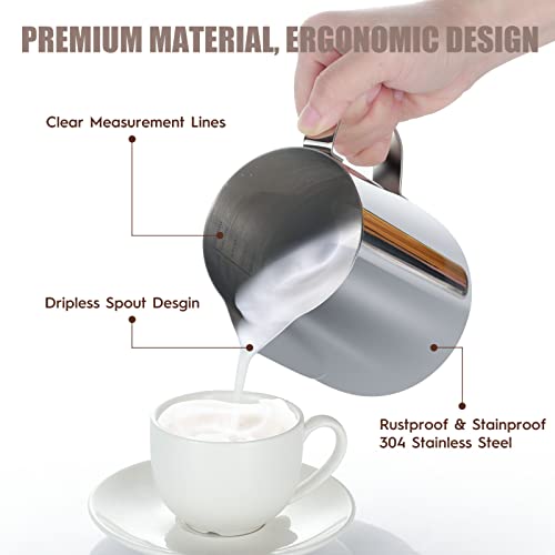 Pichet à mousse de lait en acier inoxydable pour machine à café