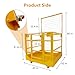 1400LBS Capacity Forklift Safety Cage with Lockable Swivel Wheels - 43