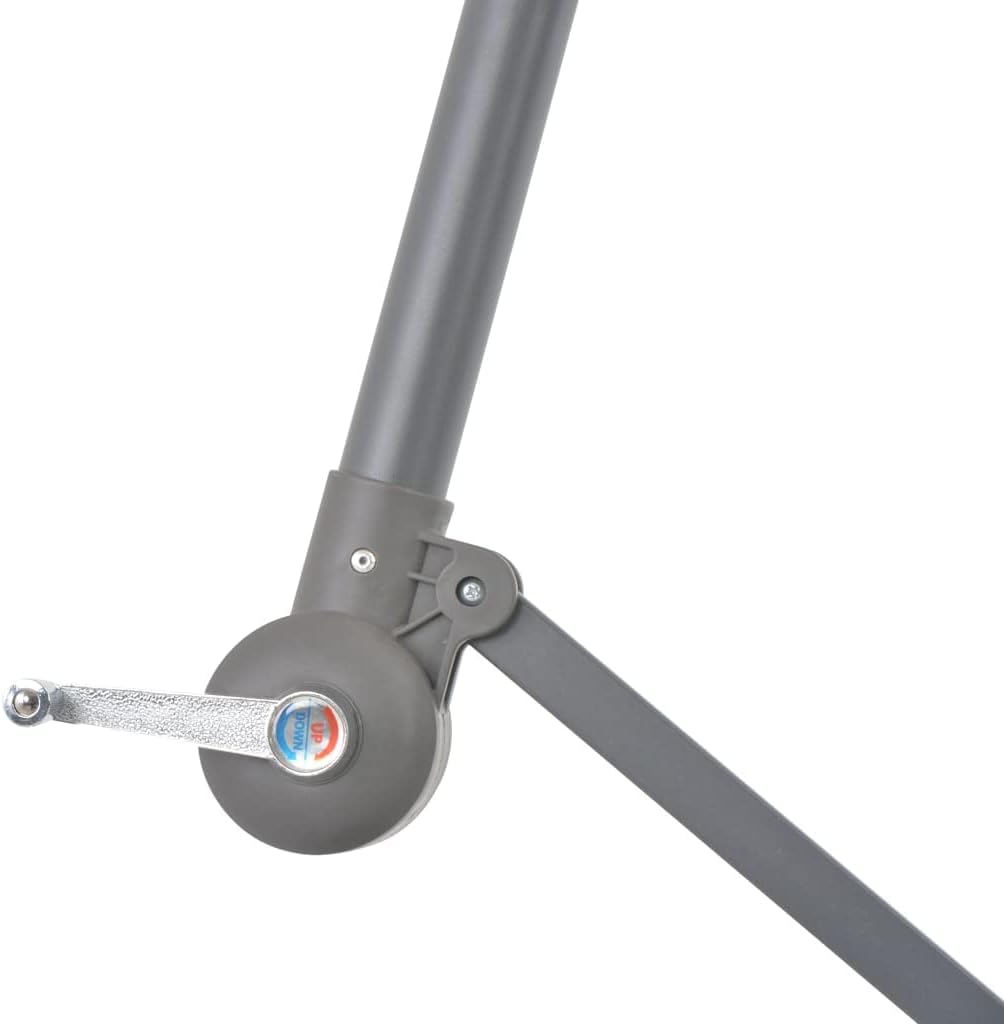 vidaXL Cantilever Umbrella with LED Lights and Steel Pole 118.1" Taupe