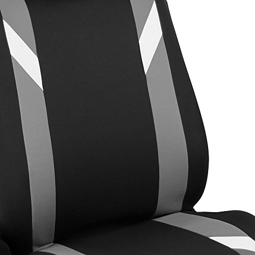 Fh Group Car Seat Covers Front Set Cloth - Seat Covers For Low Back Seats With Removable Headrest, Universal Fit, Automotive Seat Cover, Airbag Compatible Car Seat Cover For Suv, Sedan, Van Gray #TOP5