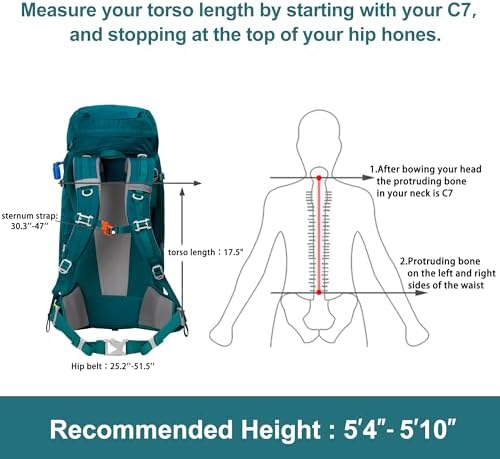 NEVO RHINO Hiking Backpack, 40L/50L/60L/70L/80L Waterproof Camping Backpacking Daypack