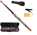 Merano Red/Silver Flute with Carrying Case+Black Stand+Clean Rod