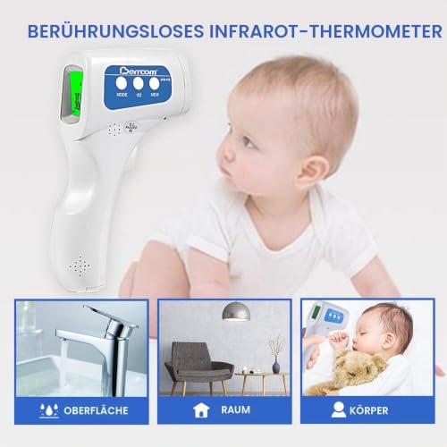 Berrcom Fieberthermometer Kontaktlos Infrarot Stirnthermometer für Babys Thermometer Digitales...