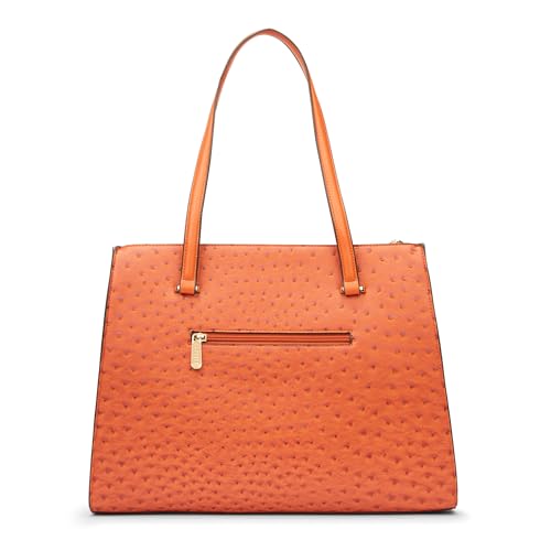 Image of Caprese Britney Large 15.6 Laptop Compatible Tote Bag for Women | Animal Texture Faux Leather Shoulder Handbag | Spacious Office & Travel Bag | Dual Zipper & Magnetic Button Closure