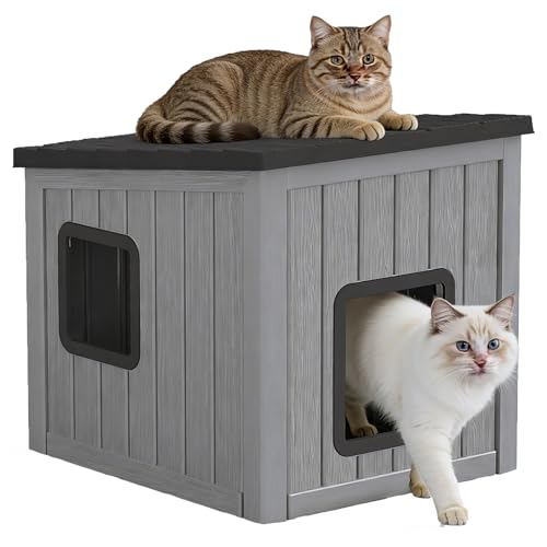 GULAIMOAO Outdoor Cat House, Cat Houses for Outdoor Indoor Cats