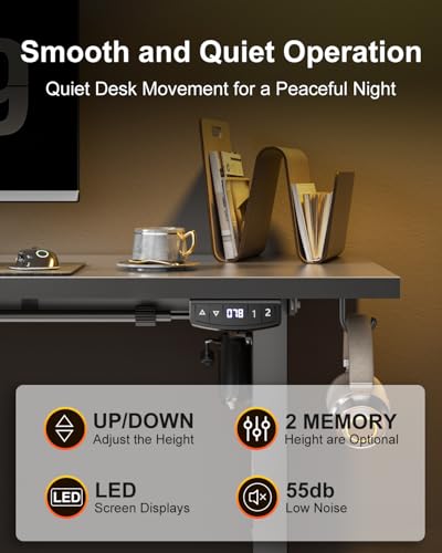 Furologee 63" L Shaped Standing Desk, Reversible Sit Stand up Computer Desk with Drawers, Large Electric Height Adjustable Corner Table with Memory Controller for Home Office, Black