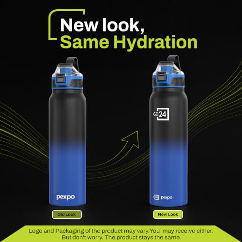 Image of Bottle 940ml | Hot and Cold Flask | ISI Certified Stainless Steel Bottle | 3 Layer Insulation | Leakproof | for Home, Office | 2-Year Warranty |Amaze| Black-Blue Ombre