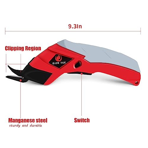 Dier Yee Cordless Electric Scissors Fabric Cutter Shears For Crafts,Sewing,Cardboard Electric Box Cutter Usb Rechargeable Gifts For Mom Wife Her #TOP1