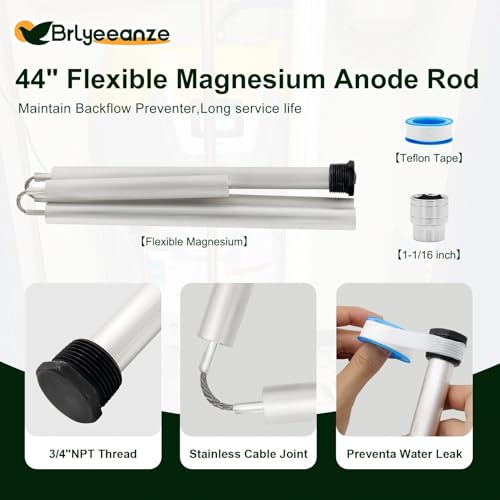 Image of 44 inch Flexible Magnesium Anode Rod for Water Heaters, 3 /4 inch NPT Thread Compatible with AO Smith, Rheem, GE, Reliance, Richmond, Kenmore & State
