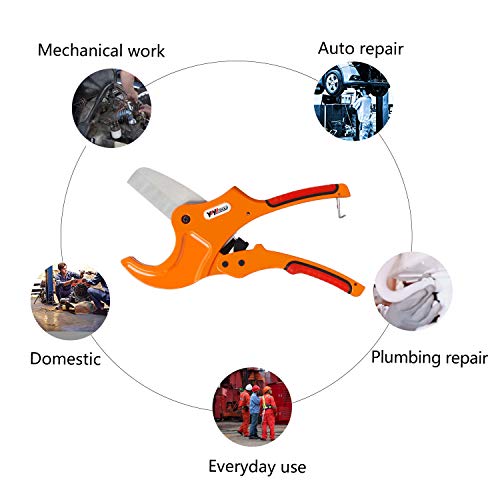 \"YIYITOOLS PVC Cutter, Ratcheting Pipe Cutters Cuts up to 2-1/2\"\" Pipe Capacity Cutting Tool. Ideal Pipe Cutter for Home Working and Plumbers\" (QF-1-004)