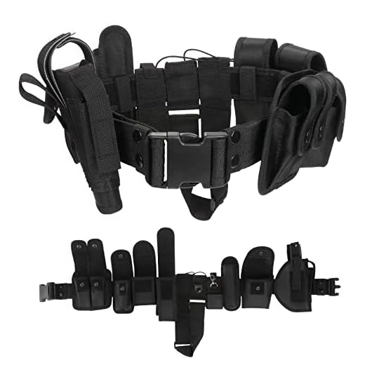 Kyrio Système d'équipement modulaire Ceinture Tactique avec Pochettes Ceinture de Service Tactique avec étui pour Composants pour la Chasse de sécurité des Forces de l'ordre