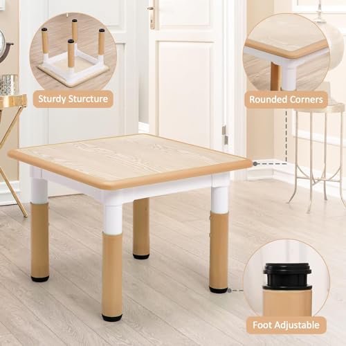 Image of Kids Table and Chairs Set, Height Adjustable Activity Desk (Ages 2-10) - Graffiti & Arts Crafts Desktop with Non-Slip Legs, 300lbs Max Load, Multi-Use for Home, Classrooms & Daycares