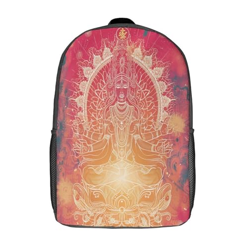 Sac à dos d'école Bouddha grande capacité et bretelles confort
