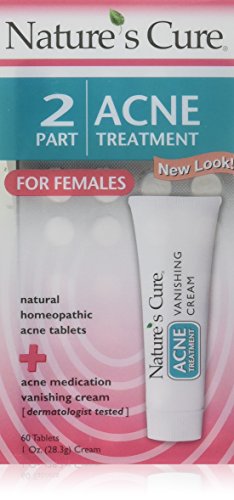 Nature's Cure 2 Part Acne Treatment for Females 60 tablets 1 oz Cream (Pack of 2)