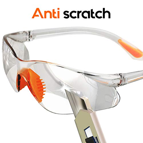 Safety Glasses Uv 400 Protection For Eye Protection & Corded Earplugs Kit-Lightweight, Thick, Anti Fog, Scratch Resistant, Clear, Wraparound Eyewear For Indoor/Outdoor Work (Set Of 3) #TOP2