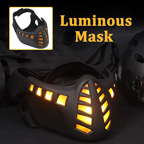 Masque airsoft paintball protégeant le visage avec LED contre les tirs BBS