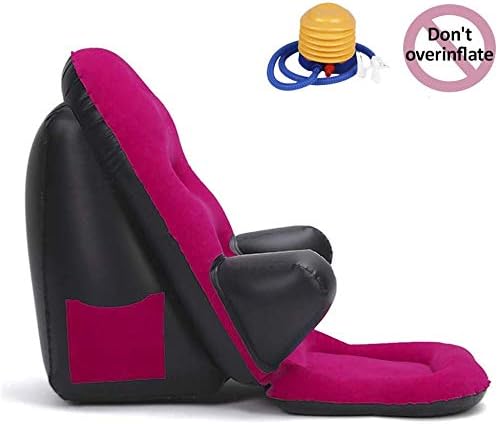 Reading Pillow Floor Chair, Inflatable Gaming Sofa, Couch for Bedrest, Bed Wedge Backrest Cushion Dorm Rocker with Arm and Pocket, Executive Ergonomic Back Support, Reading Game Meditating