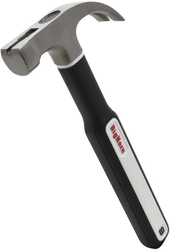 Big Horn 15153 8 Oz Mini Claw Hammer with Rubber Coated Handle & Magnetic Nail Starter