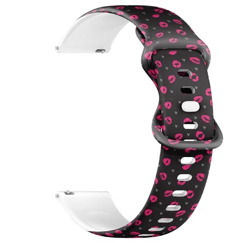Compatible with Garmin Fenix 7/7 Pro, Fenix 6/6 Pro, Fenix 5/5 Plus, Epix (Gen2) / Epix Pro (Gen2), 22mm Replacement Sport Watch Band (Sexy Lips) Silicone Soft Strap Bracelet