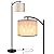 Rottogoon Floor Lamp for Living Room, LED Standing Lamp with 2 Lamp Shades Tall Industrial Arc Floor Lamp Reading for Bedroom, Office, Study Room (9W LED Bulb, Beige & Gray Shades Included)