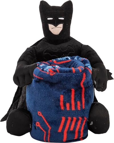 Image of Batman Bedding Set Toddler Bed - Bundle with Batman Plushie, Throw Blanket, Plus Stickers, Activity Book, and More | Blanket Set for Boys