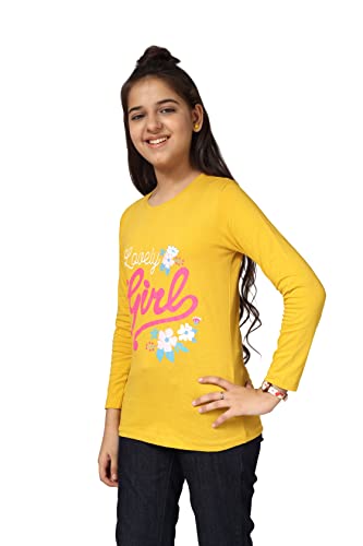 Image of KYDA KIDS 100% Cotton Girls Full Sleeve Printed T-Shirt,Regular fit Round Neck Tops (Pack of 3)