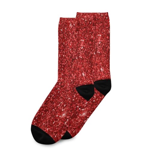 Plaaee Athletic Running Socks Red Bling Glitter Low Cut Sports Tab Crew Socks for Men and Women3