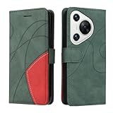 Fatcatparadise Kompatibel mit Huawei P70,Leder PU Brieftasche Handyhülle Flip Hülle Silikon Bumper Schutzhülle Klapphülle.Lederhülle mit Kartenfächern/Standfunktion(Grün)