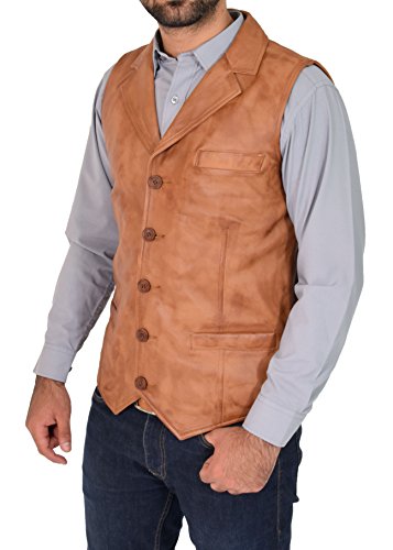 Gilet en cuir souple homme Rhys pour protéger du vent avec style
