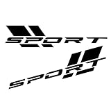 Pincuttee Sport Letter Decal for Car,Reflective Car Sticker and Decal,Car Body/Rear/Bumper/Door Decals,16inch Vechiles Sticker,Automotive Exterior Sticker(2PC,Black