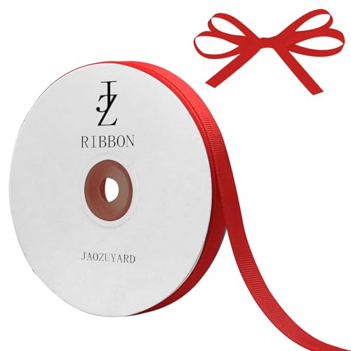 JaoZuyard Red Grosgrain Ribbon 3/8 Inch X 50 Yards