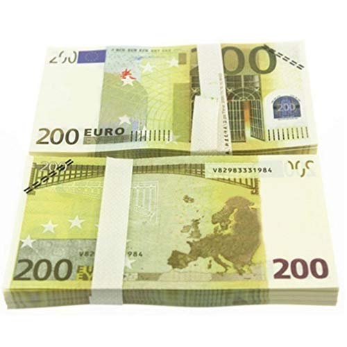 5 10 20 50 100 200 500 EUR Billetes de Oro en Papel Moneda Falso de Oro de 24K para colección Conjuntos de Billetes de Euro (Colorido 200 Euro) 10pcs