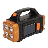 AKLOSIPY ポータブル ソーラー & USB 充電アウトドア サーチライト キャンプ & 緊急用ハンドヘルド多機能懐中電灯 - コンパクト & オレンジ