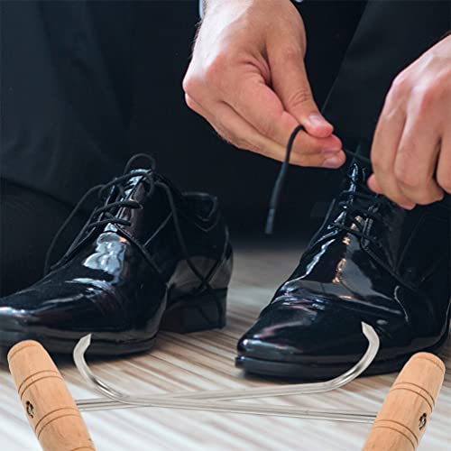 INOOMP 3 Pçs Ganchos De Bota Puxadores De Bota Alças De Madeira Ganchos De Bota De Aço Inoxidável Aj