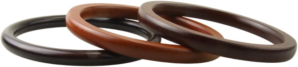 6 Packs Round Wood Handbag Purse Handles for Bag Making Purse Making Handle Replacement - Image 2