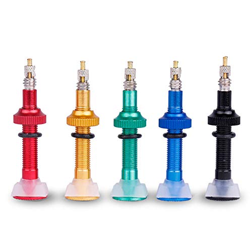 ZOOENIE Pack of 5 Bicycle 54 mm Presta Valve for Road MTB Bicycle Tubeless Rim Brass Core Alloy Stem Tubeless Sealant Compatible