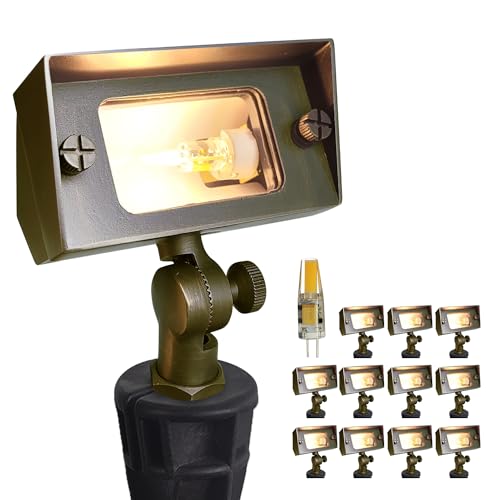 COLOER Brass Rectangular Flood Lights – 12V, 2W G4 Bulbs