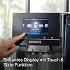 Siemens Kaffeevollautomat EQ700 integral, großes farbiges TFT-Display, 36 Heiß- und Kaltgetränke, Cold Brew, 2-Tassen-Funktion, Steuerung per App, autom. Reinigungssystem, Edelstahl schwarz, TQ717D03