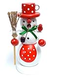Räuchermännchen aus Holz. Deko Räuchermännchen Schneemann mit rotem Hut aus Holz Räucherfigur aus dem Erzgerbirge