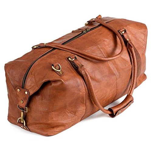 Sac de Voyage en Cuir Berliner Bags "München", Weekender Duffle marron